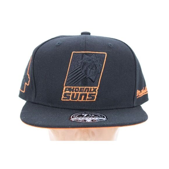 Phoenix Suns black NBA Two Tone Fitted HWC Mitchell & Ness hat cap - Picture 1 of 12